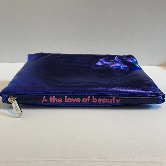 "Love" Metallic Blue Cosmetic Bag - Picture 3 of 6